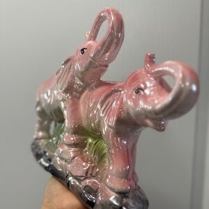 Ceramic Pink Elephant Figurine